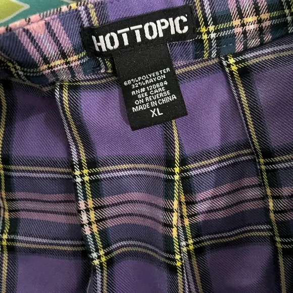 Hot Topic Purple and Pink Plaid Mini Skirt - Picture 2 of 4